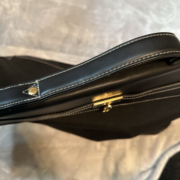 Elizabeth Arden Black Canvas & Leather Large Tote Travel Weekender Carryon Bag - Picture 9 of 16